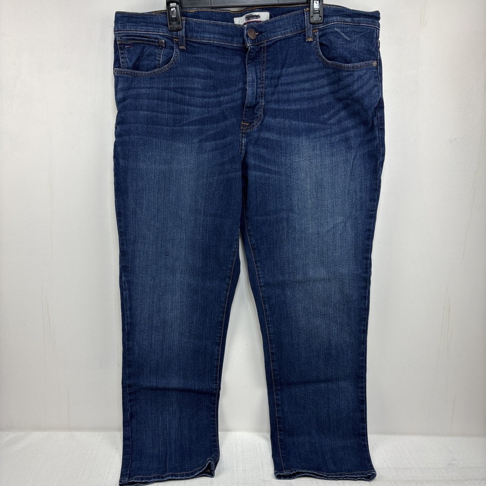 Tommy Hilfiger Men's Straight Dark‎ Wash Jeans Size 40x30 Stretch Whiskered